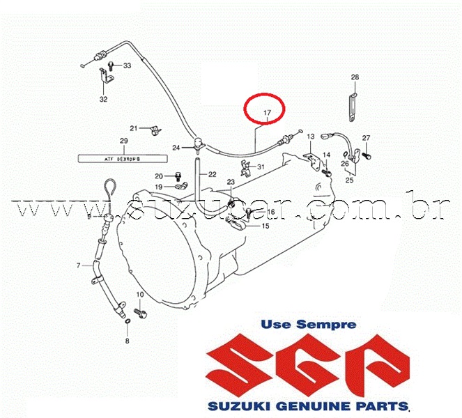 Cabo do Cambio Automático Suzuki G.VITARA 2.5 V6/G.VITARA 2.7  XL7  (Kick Dow)