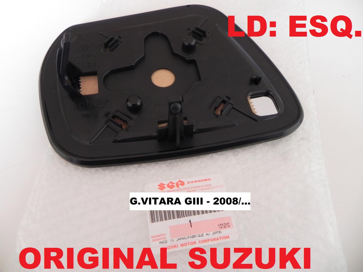 Lente do Retrovisor (SEM PISCA)  Esquerdo GRAND VITARA 2.0 / 3.2  GIII (após 2006)