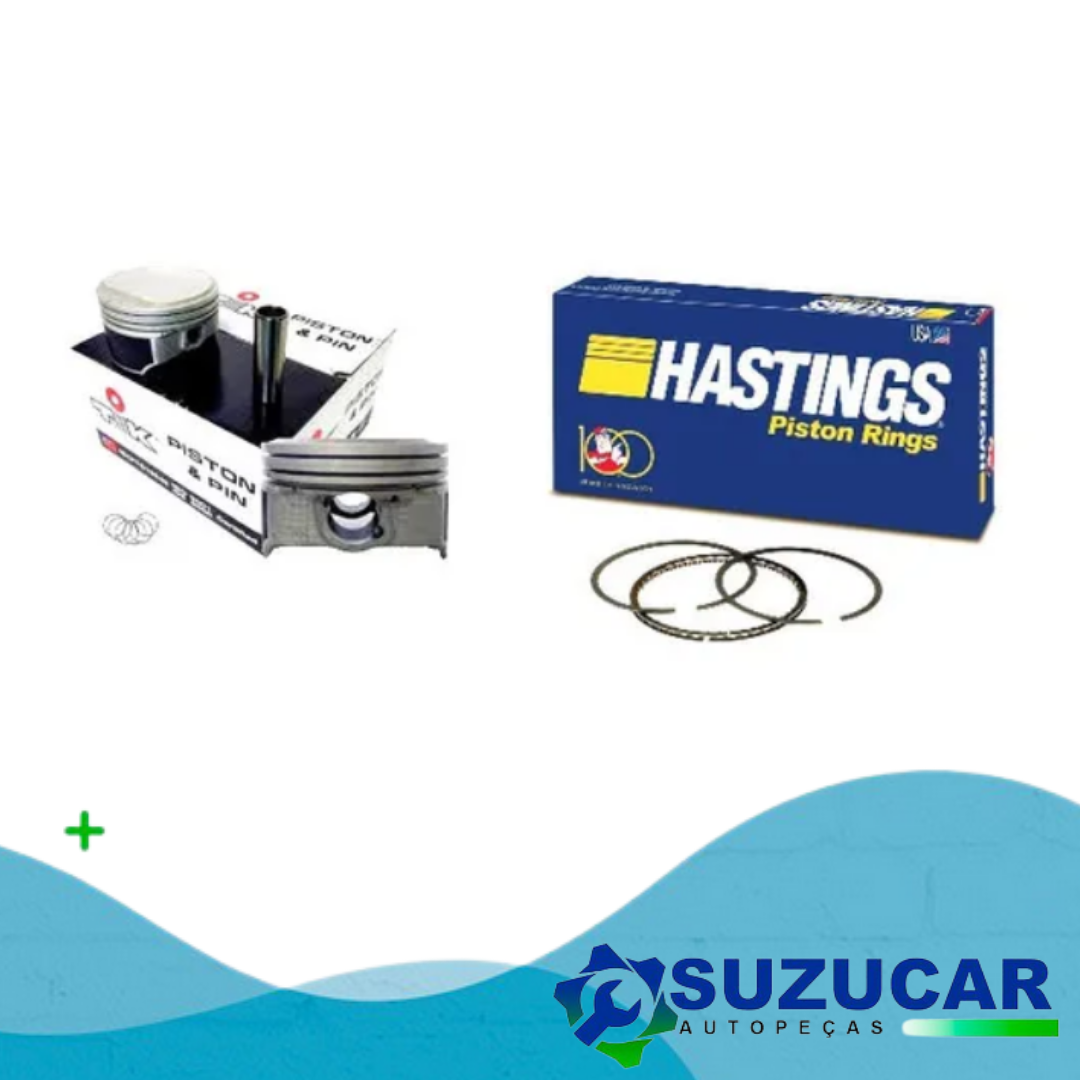 Jogo de  Pistão e  Aneis 1,00 Tracker 2.0 16v Gasolina até 2009 / Grand Vitara 2.0 16v Gasolina até 2004 