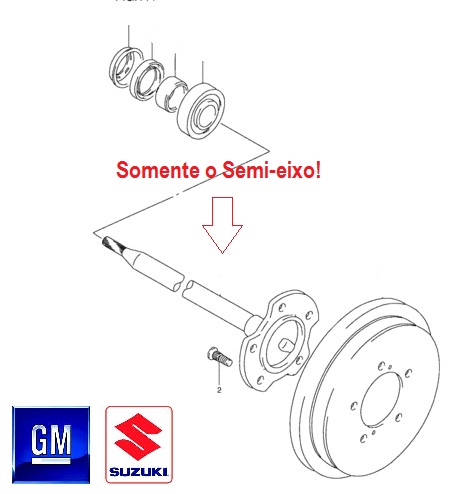 Semi-eixo Traseiro Esquerdo GM/TRACKER 2.0 8V RHZ DIESEL 2002 a 2004 (ORIGINAL)