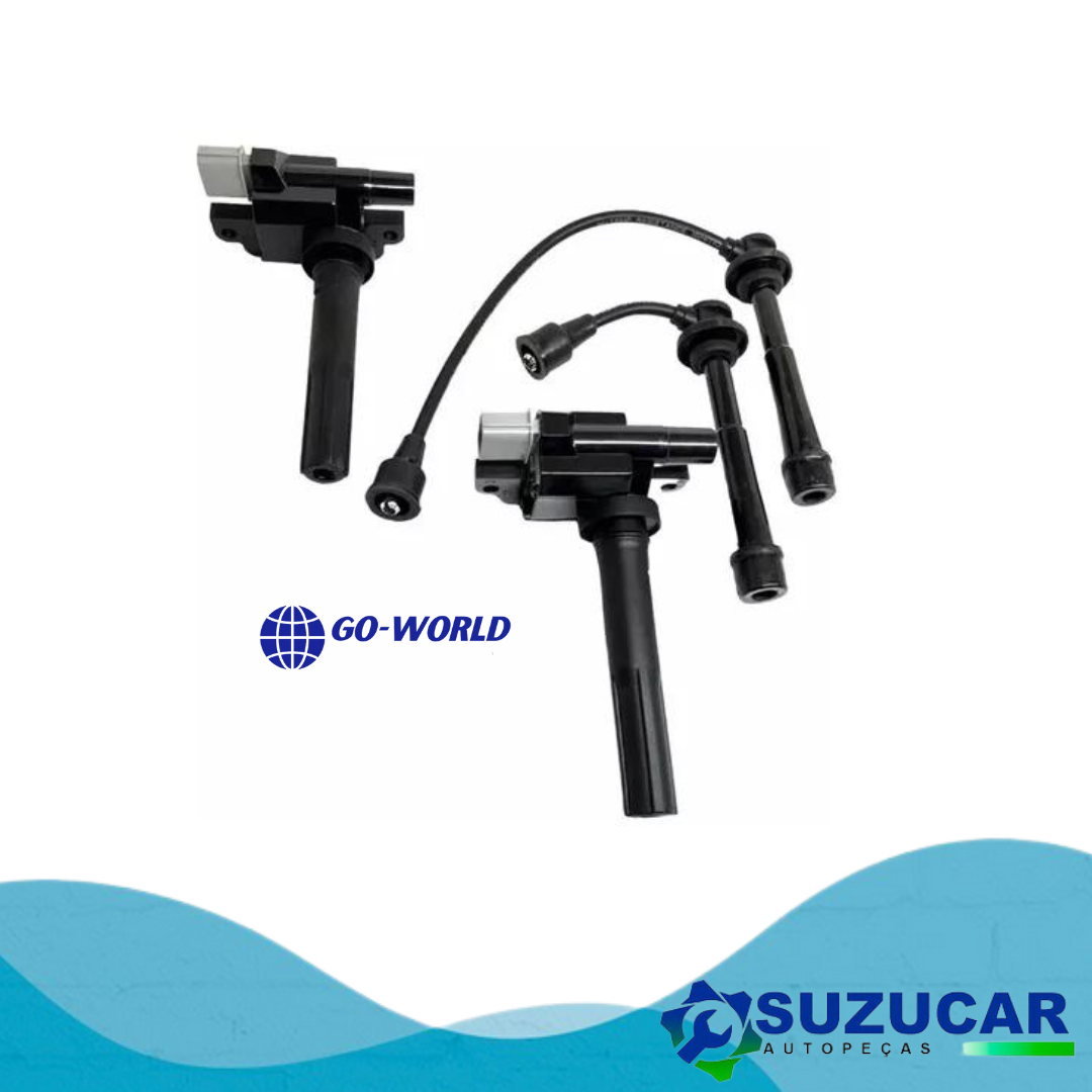 KIT Bobina De Ignição + Cabo de velas Jimny 1.3 16v Após 2000 / Ignis 1.3 16V